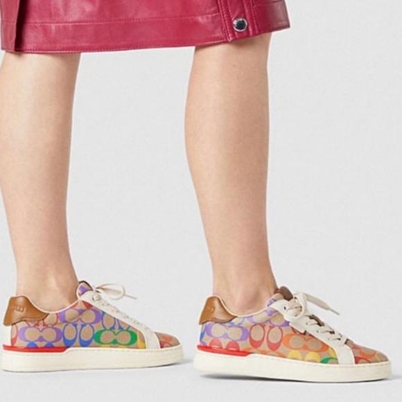 Coach Lowline Rainbow Sneakers Women's Size 8.5 - Picture 2 of 10